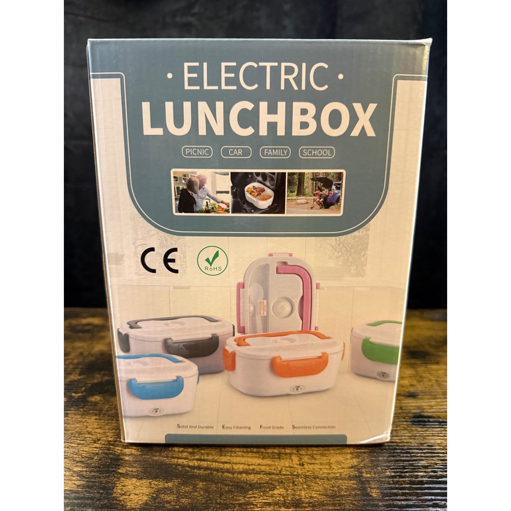 Electric Lunch Box Portable Food Warmer 1.5L Stainless Steel 12V 24V 110V Green